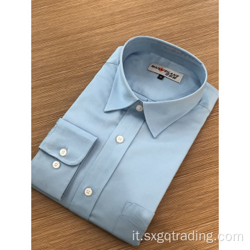 Camicia uomo manica lunga 100% cotone tinta unita